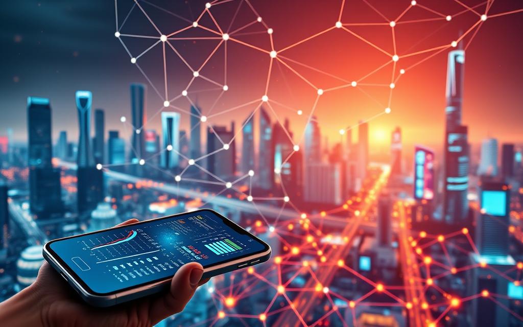 A vibrant and interconnected digital landscape, showcasing the dynamic fusion of traditional finance and innovative fintech. In the foreground, a sleek mobile device displays financial data and interconnected transactions, symbolizing the seamless flow of information and the empowerment of users. In the middle ground, a network of interlinked nodes and pathways represents the open architecture of the financial ecosystem, enabling collaboration and the free exchange of value. The background features a futuristic cityscape, with towering skyscrapers and glowing holographic interfaces, conveying the progressive and tech-driven nature of the open finance paradigm. Warm lighting creates a sense of optimism and progress, while the overall composition suggests a harmonious balance between technology and finance. A vibrant and interconnected digital landscape, showcasing the dynamic fusion of traditional finance and innovative fintech. In the foreground, a sleek mobile device displays financial data and interconnected transactions, symbolizing the seamless flow of information and the empowerment of users. In the middle ground, a network of interlinked nodes and pathways represents the open architecture of the financial ecosystem, enabling collaboration and the free exchange of value. The background features a futuristic cityscape, with towering skyscrapers and glowing holographic interfaces, conveying the progressive and tech-driven nature of the open finance paradigm. Warm lighting creates a sense of optimism and progress, while the overall composition suggests a harmonious balance between technology and finance.